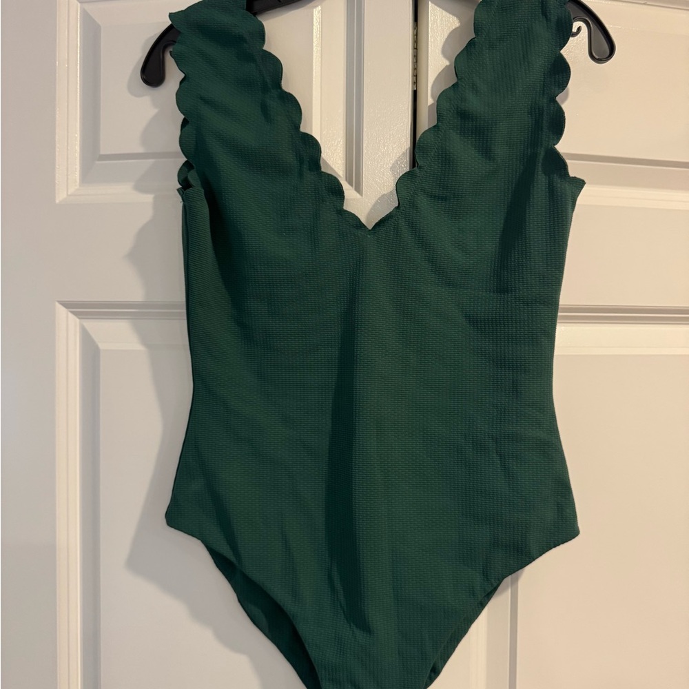 Marysia Swim Forest Green Scalloped Bodysuit